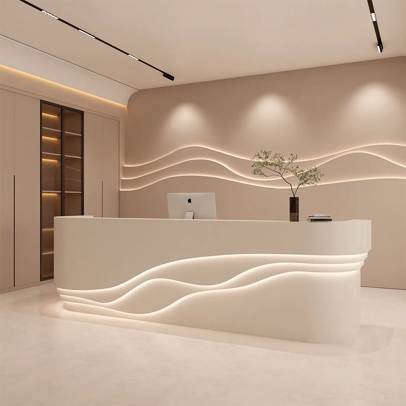 

elegant salon reception desks store wood modern design counter reception desks luxury beauty salon schreibtisch office furniture