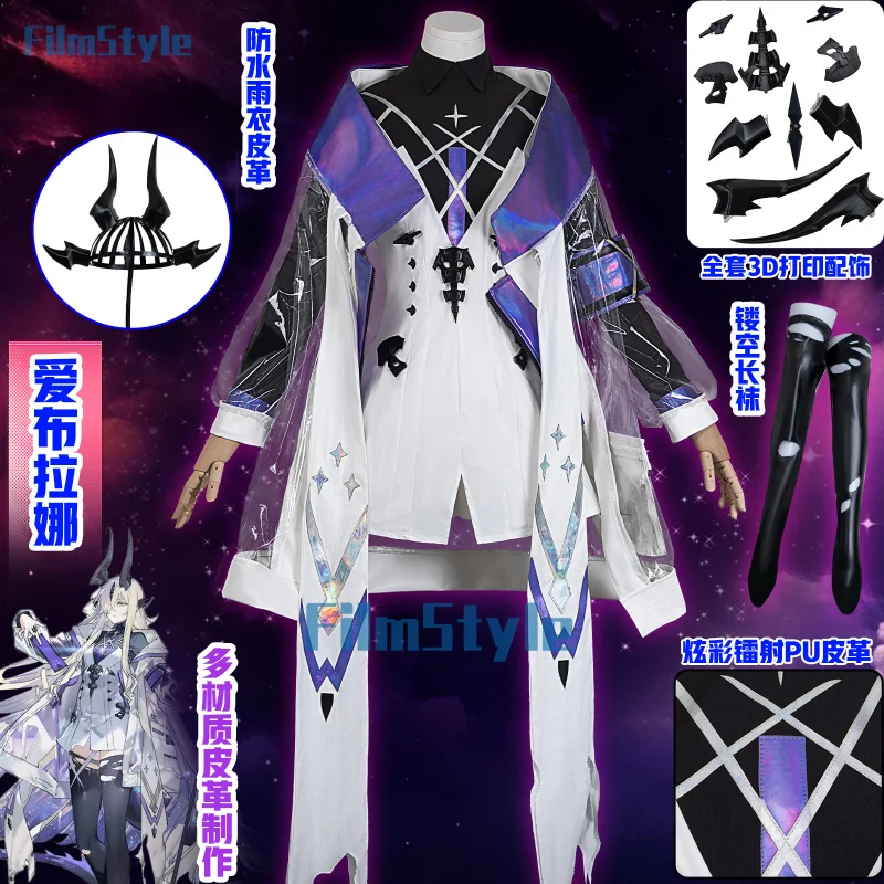 

Arknights Eblana Dublinn Cosplay Costume Necrass Uniform Jacket Headwear Earrings Halloween Party for Women Girls Props