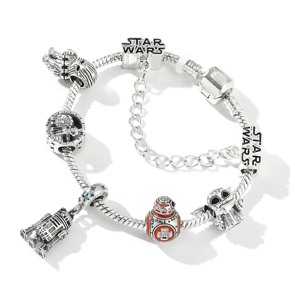 Star Wars Bracelet Spaceship Yoda Baby Bb8 Pendant Fashion Jewelry Gifts For Women Alloy Pendant Accessories