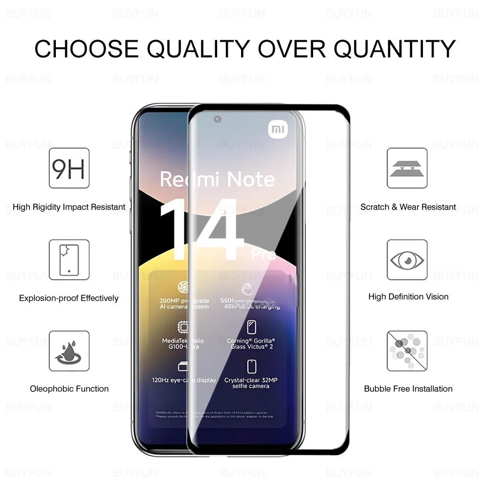 6in1 Note14ProPlus Защитное стекло для Xiaomi Redmi Note 14 Pro + 5G Защитная пленка экрана Note 14 Pro Plus 14 ProPlus