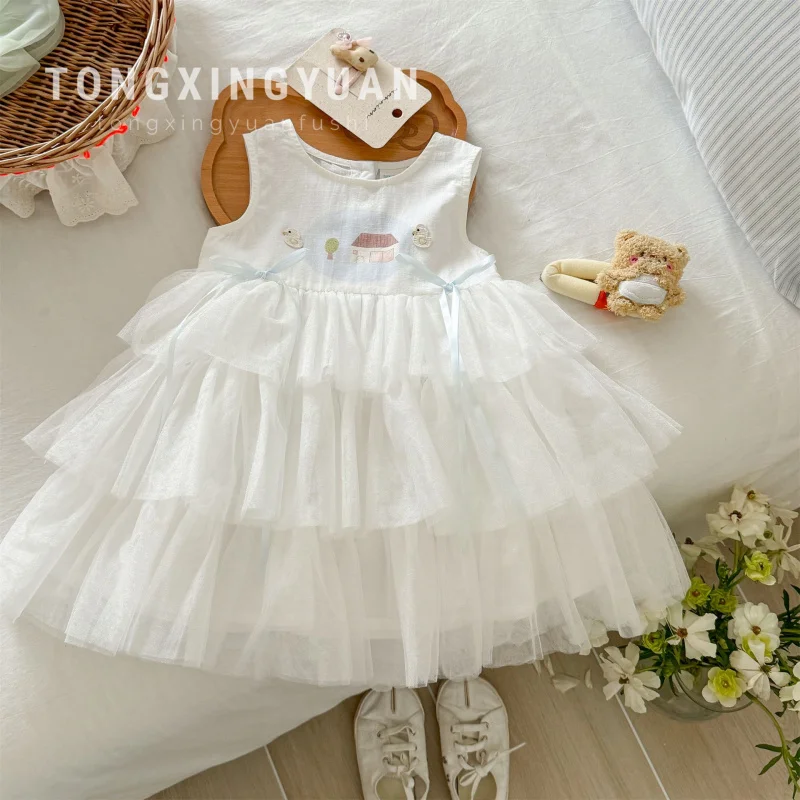 

Girls' Dress New Summer Children's Western Style Fashion Vest Dress Baby Princess Dress Cake Dress