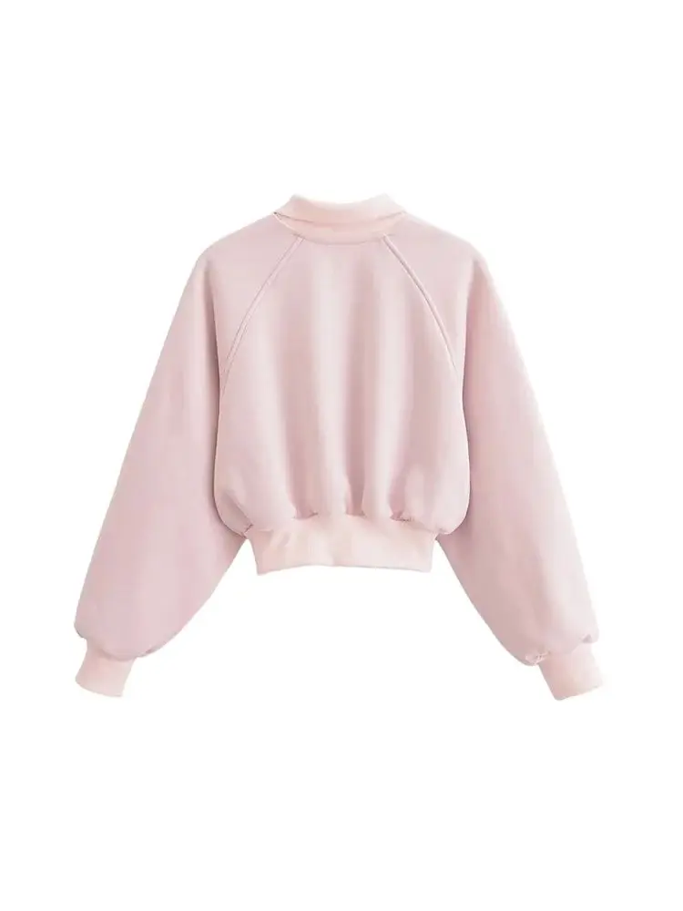 Women Fashion With Zip Cropped Sweatshirt And Mid Waist Back Zipper Mini Skirt Female Two Piece Sets Mujer