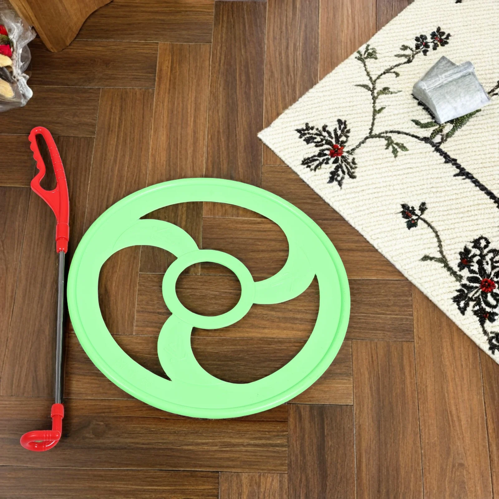 1세트 어린이 야외 롤링 링: 어린이를 위한 플라스틱 손으로 밀어 놀기 장난감, 협응력 훈련 - 뒷마당용 야외 게임 세트