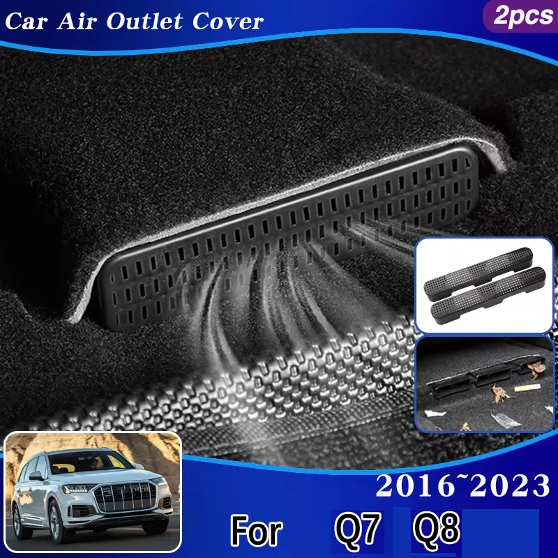 Do Audi Q8 2023 Akcesoria Q7 4M 2016 ~ 2022 2020 Samochodowe otwory wentylacyjne Ochraniacze wylotowe Antyblokująca klimatyzacja Akcesoria samochodowe