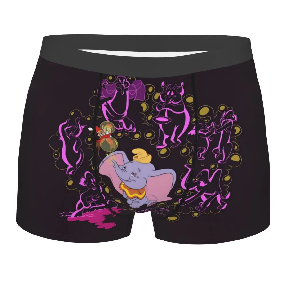 

Custom Dumbo Cartoon Underwear Men Breathable Cute Elephant Boxer Briefs Shorts Panties Soft Underpants For Homme
