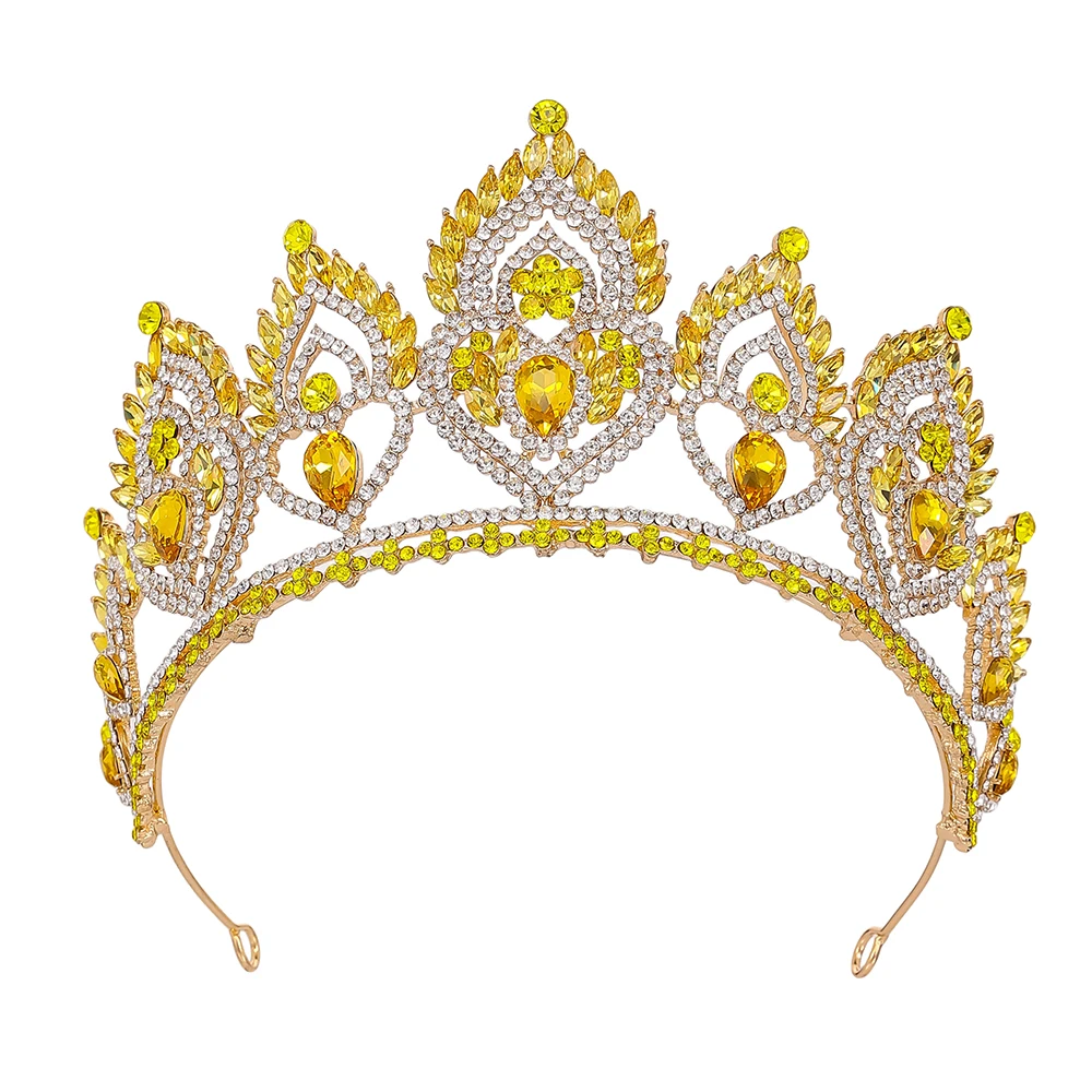 تيارا الزفاف الأناقة الملكية على شكل قلب |   تاج حفل زفاف الملكة |   مجوهرات شعر كريستال كبيرة للنساء