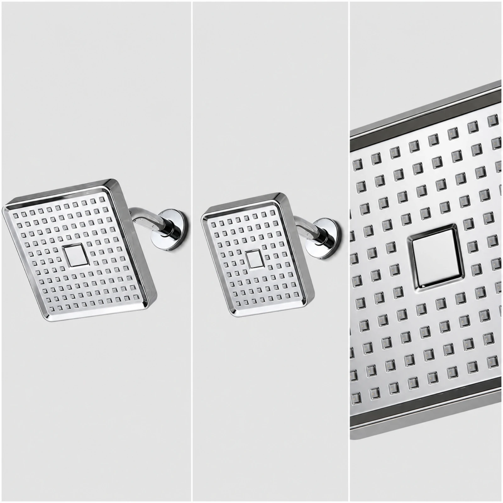 Square Overhead Shower Head Descaling Concealed Shower Head with Square Outlets Clog Resistant Full Body Coverage