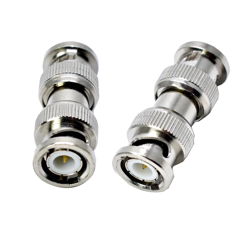 Q9 BNC Connector BNC Male To BNC Male Plug Straight Connector Adapter RF for Video CCTV Security Brass Nickel Plated Copper