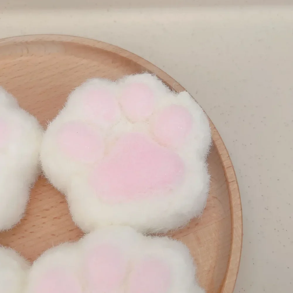 Mochi Taba Squishy nuevo juguete antiestrés Kawaii pata de gato de peluche de silicona pequeño lindo gato rosa pie pellizco y descomprimir juguete