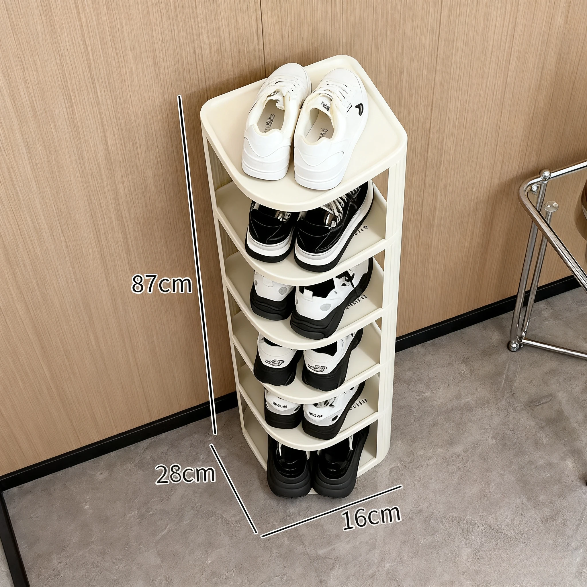 رف الأحذية المنزلية الضيقة متعددة المستويات مدخل الفضاء المقاطعي تخزين الأحذية قطعة أثرية تأجير غرفة خزانة الأحذية الرف
