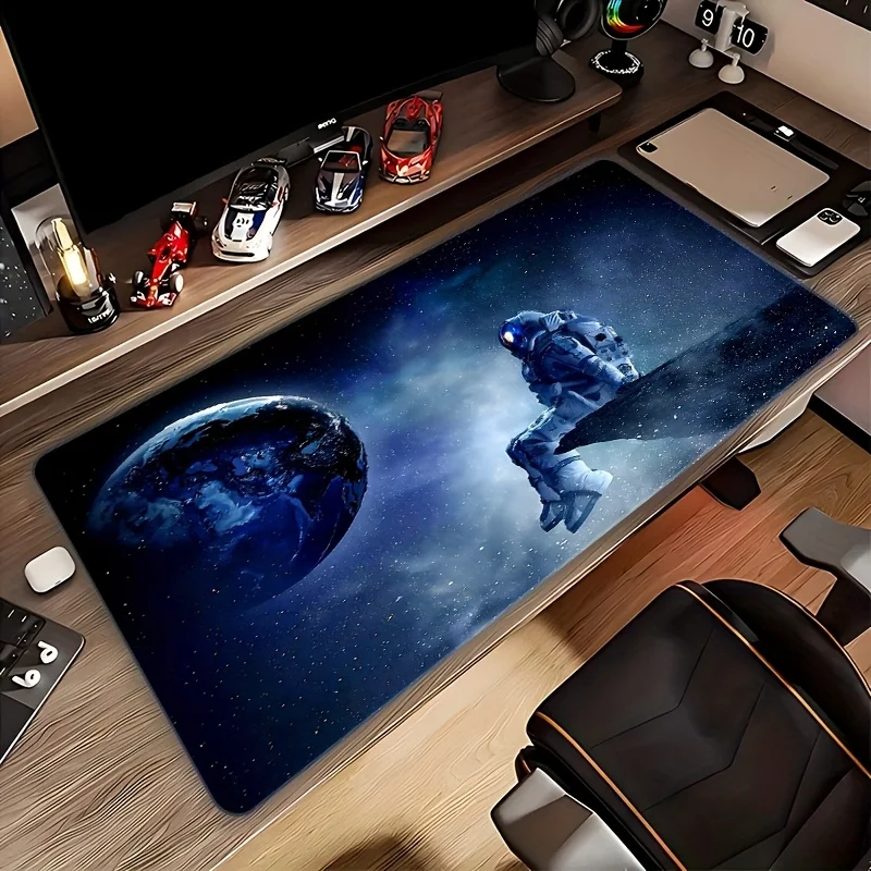 Astronaut Space Earth Extra Large Gaming Mouse Pad Rubber Non-Slip Stitched Desk Mat