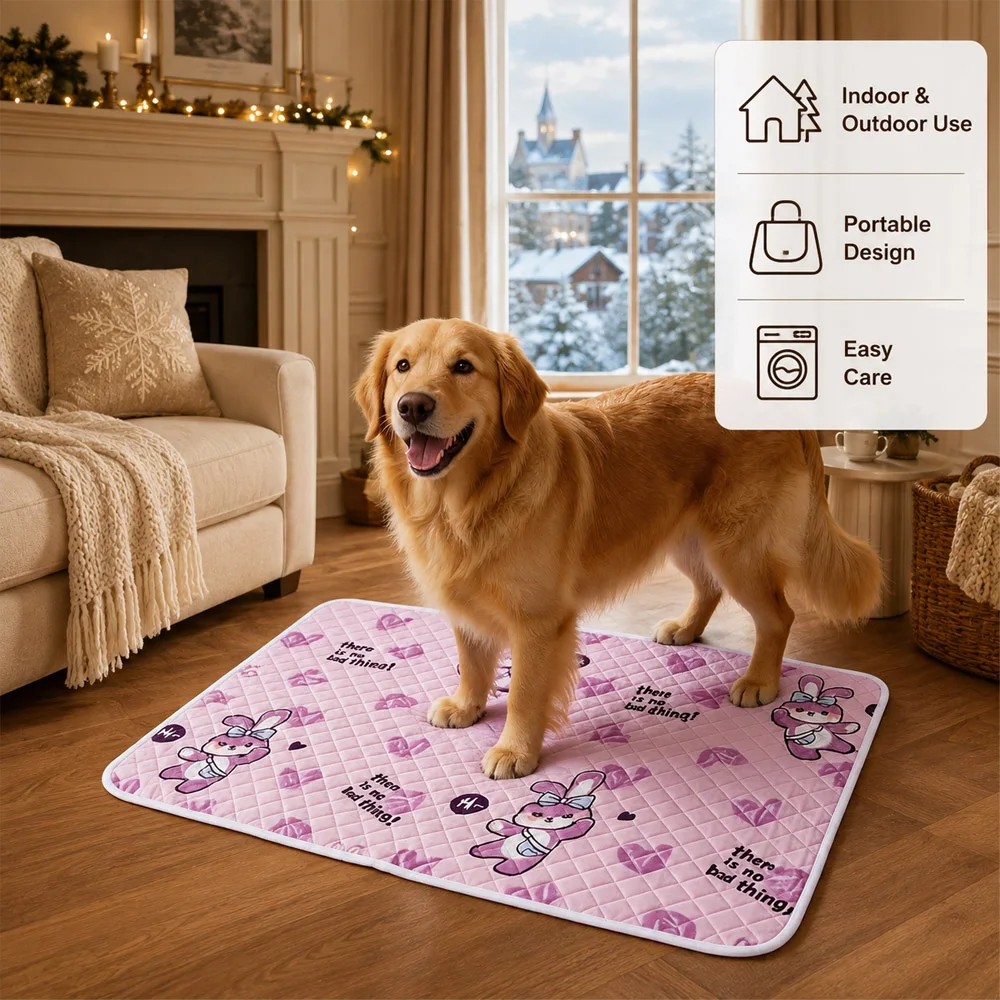3 Stück Waschbare Hundewindeln, Winter-Warm, Wiederverwendbare Haustier-Trainingsmatten, Weiche Gemütliche Welpenbettunterlagen für Sofa, Boden, Innen- und Außenbereich – Detail 3