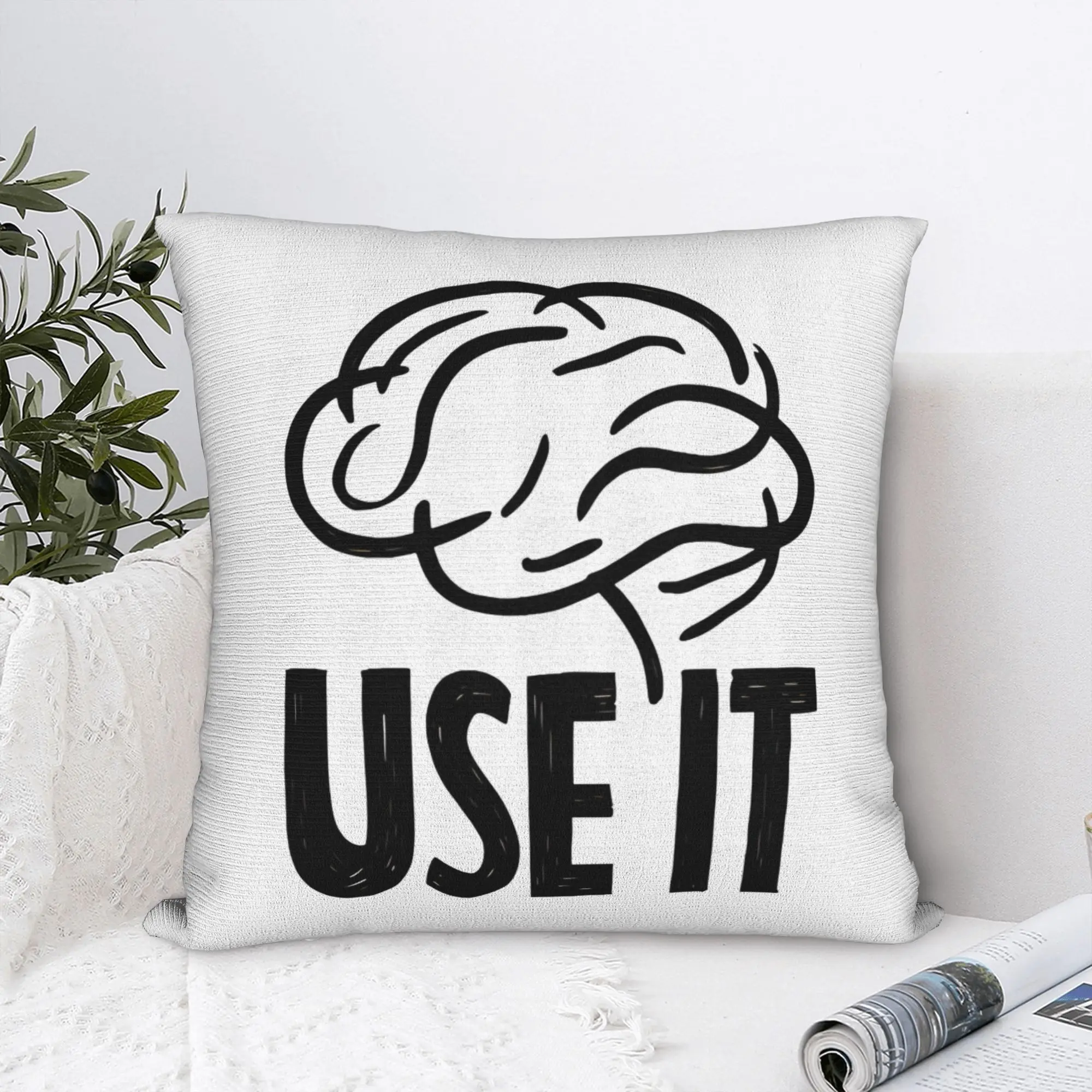 Brainpower Просто используйте его. Квадратная наволочка. Чехол для подушки. Потрясающая декоративная наволочка на молнии для кровати 40x40 см.