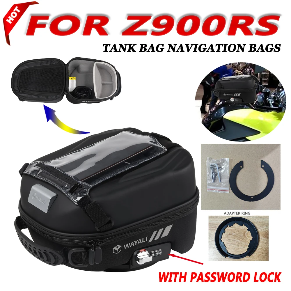 Motorcycle Tank Bag for KAWASAKI Z900RS Z900 RS 2018 2019 2020 Accessories Storage Bag with Password Lock Detachable Backpack