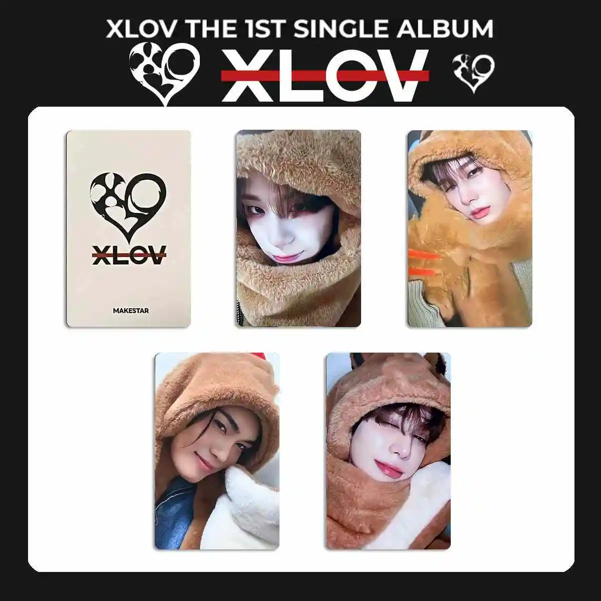 Kpop XLOV Card Double Sides Bright Film Printing LOMO Card Speical