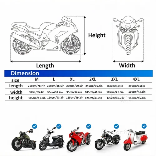Imagen 2 del producto Funda para motocicleta YAMAHA YZFR3 YZF-R3 YZF R3, impermeable, para exteriores, Protector UV, cubierta para lluvia con reflectante