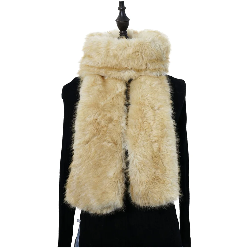 Faux Scarf Light Yellow 180 cm for Women to Use as Winter Wrap or Shawl with Soft Touch and Layered Outfit Compatibility