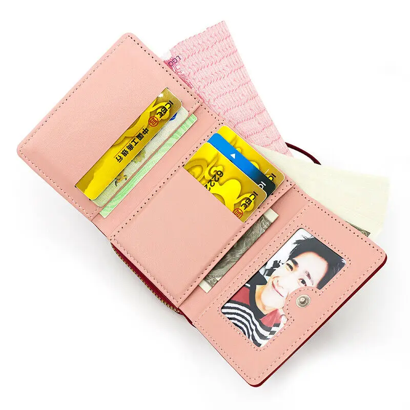 Женский короткий кошелек Love Zero с вышивкой и пряжкой на молнии, большая вместительная сумка для карт, универсальная модная простая сумка