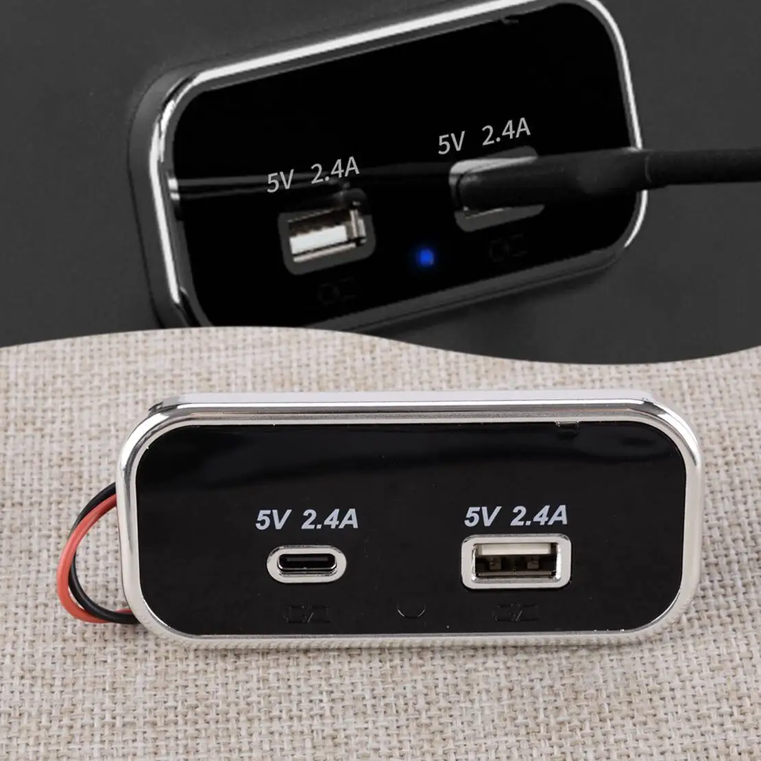12V/24V PD+QC USB Type-C Port Socket Panel Power Outlet Charge Charging Charger Fit For Car Motorhome Caravan RV