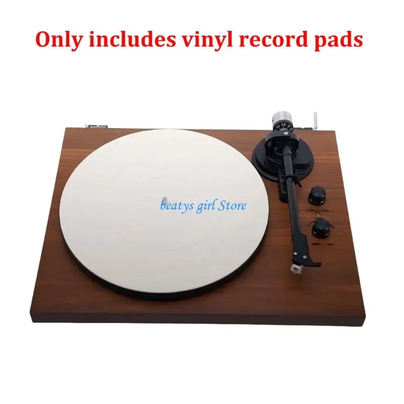 C7AB Silicone Slipmat Pad 12 in for Record Player Use with Center Hole Round Profile and Home Record Care Support Daily