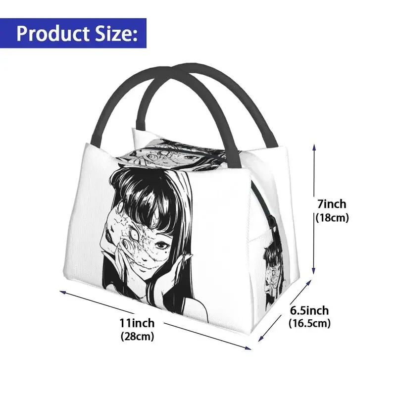 Custom Junji Ito Tomie Lunch Bag Men Women Thermal Cooler Insulated Lunch Box for Picnic Camping Work Travel