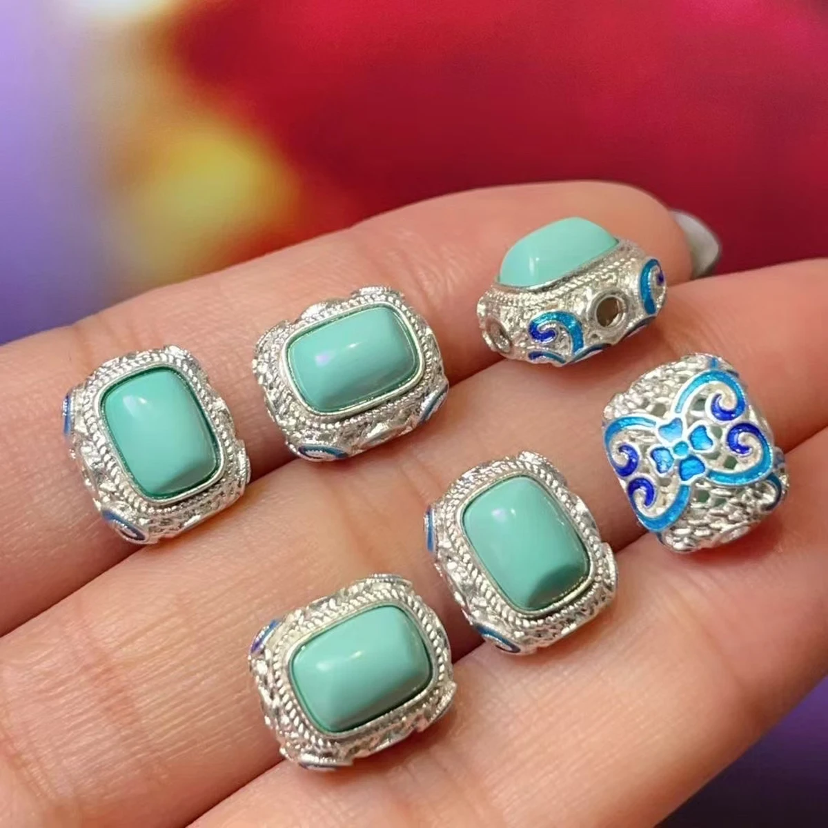 

2Pcs Patterned Bead Natural Stone Turquoise Islation Beads For Jewelry Making DIY Necklace Bracelet Earrings Accessory