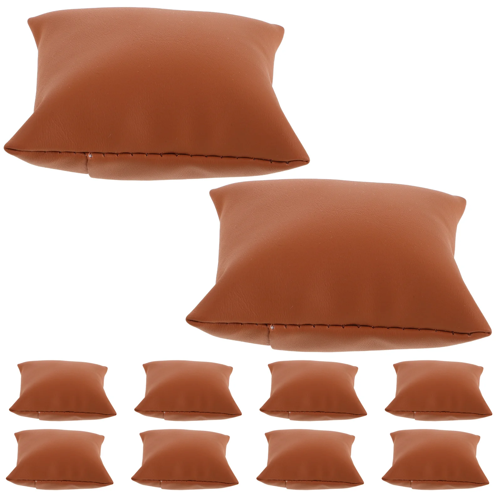 

10Pcs Brown PU Watch Pillows Jewelry Organizing Cushion for Bracelet Bangle Display Small Soft Display Pillow