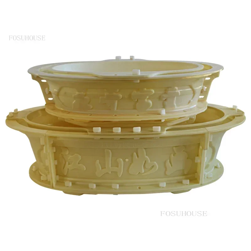

New Chinese Cement Flower Pot DIY Mold European Bonsai Model Creative Home Garden Potted Plastic Balcony Decorations Outdoor T