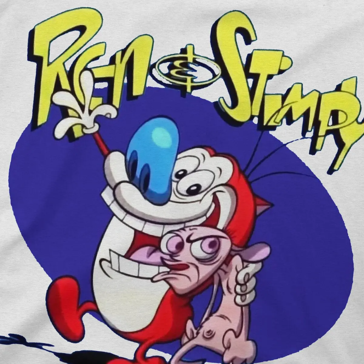 Men\'s Altogether T Shirts T-The Ren & Stimpy Show Cartoon 100% Cotton Tops Cool Short Sleeve Crew Neck Tee Shirt 4XL 5XL T-Shirt