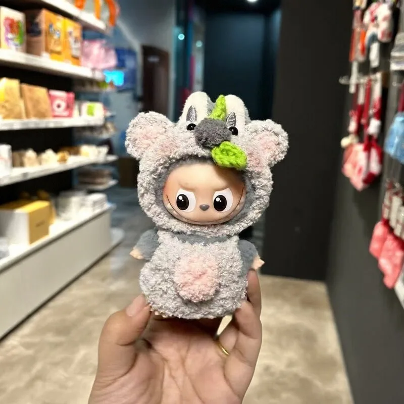 Für Labubu Clothes 4.0 Ghost Outfit Glow In The Dark – Tiger und Koala Halloween-Kostümzubehör, Puppenkleidung, nur Geschenk