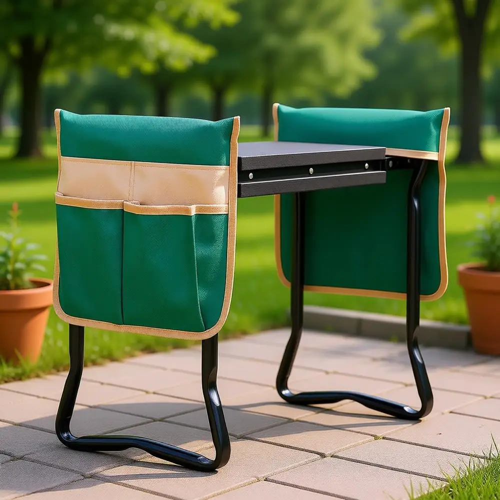 

Durable Garden Kneeler Seat for 330 lbs, 8 Wide EVA Pad, Foldable Stool with Tool Bag, Ideal for Men & Women, Seniors, and Paren