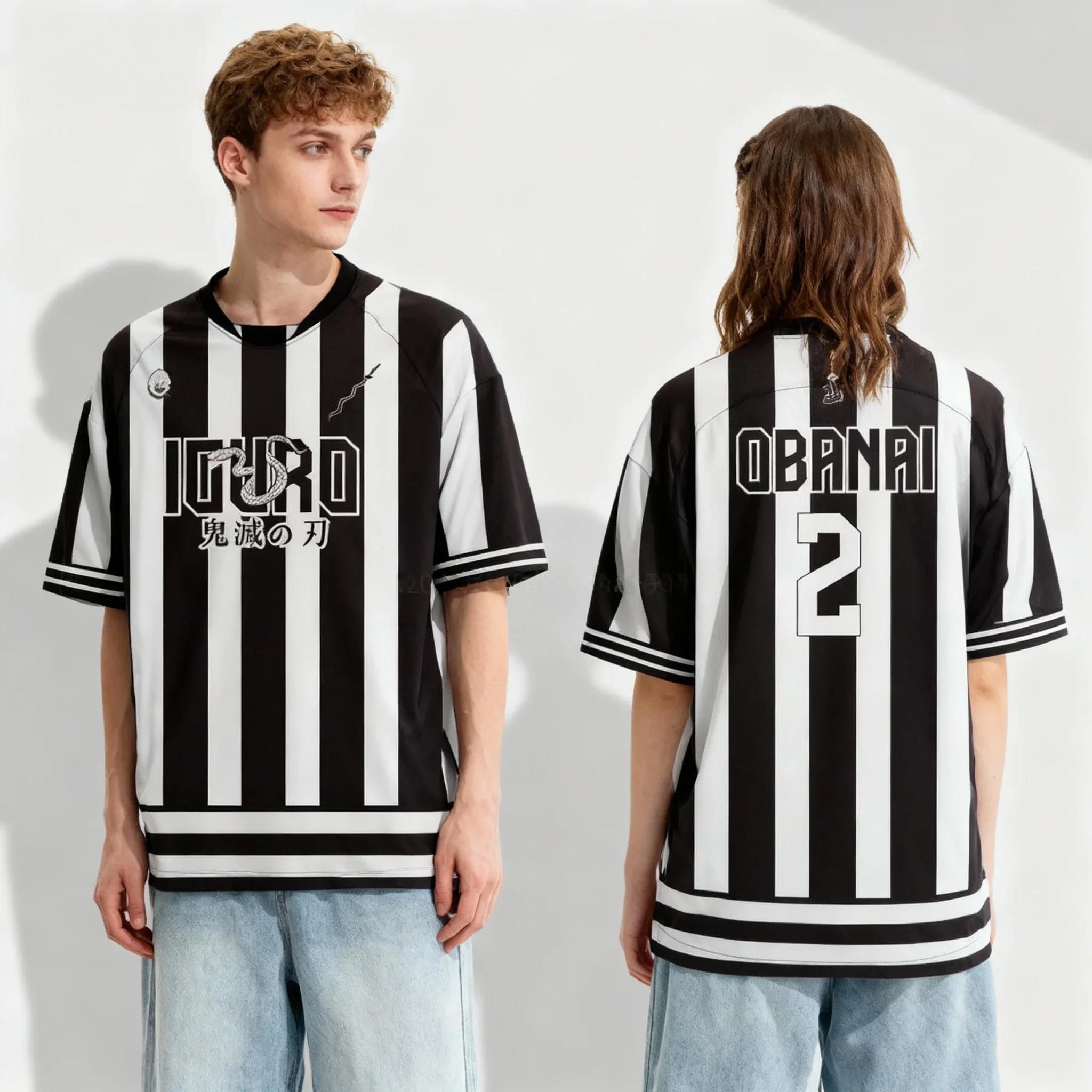 Bandai Demon Slayer Series Jersey Sweet and Cool American Street Summer T-shirt Oversized Men's and Women's Adult Top New Style