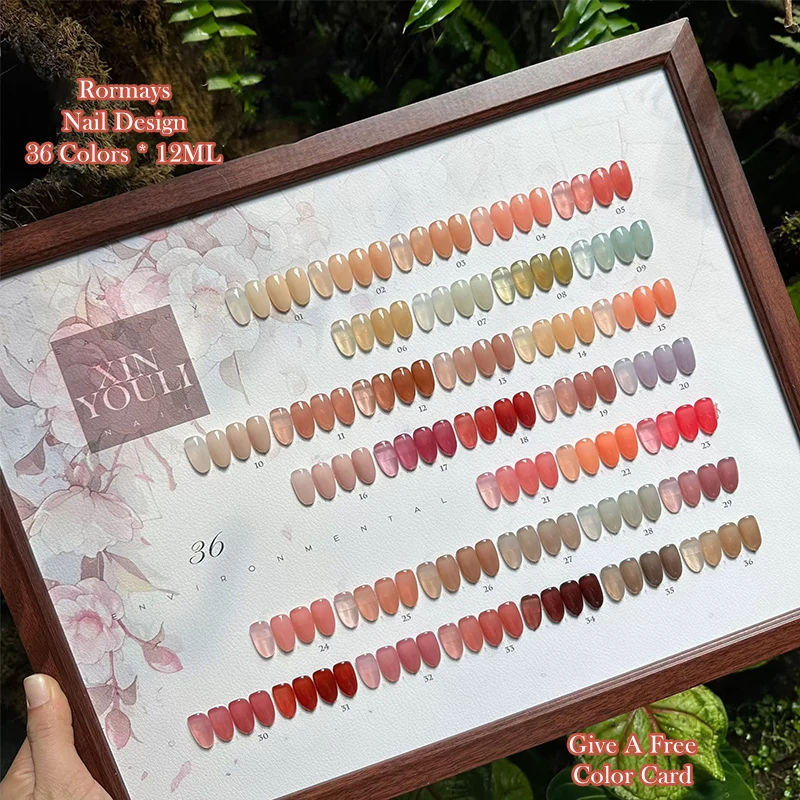 

Romays Salon Professional 36 Colors Camellia Gel Polish Set Popular Jade Jelly Ice Tea Translucent UV LED Soak Off Nail Art Kit
