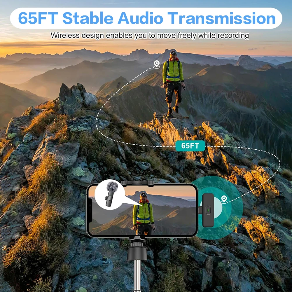 ميكروفون تسجيل الفيديو، إلغاء الضوضاء، نظام ميكروفون صغير 2.4G، ميكروفون ذكي لكاميرا الكمبيوتر اللوحي iPhone