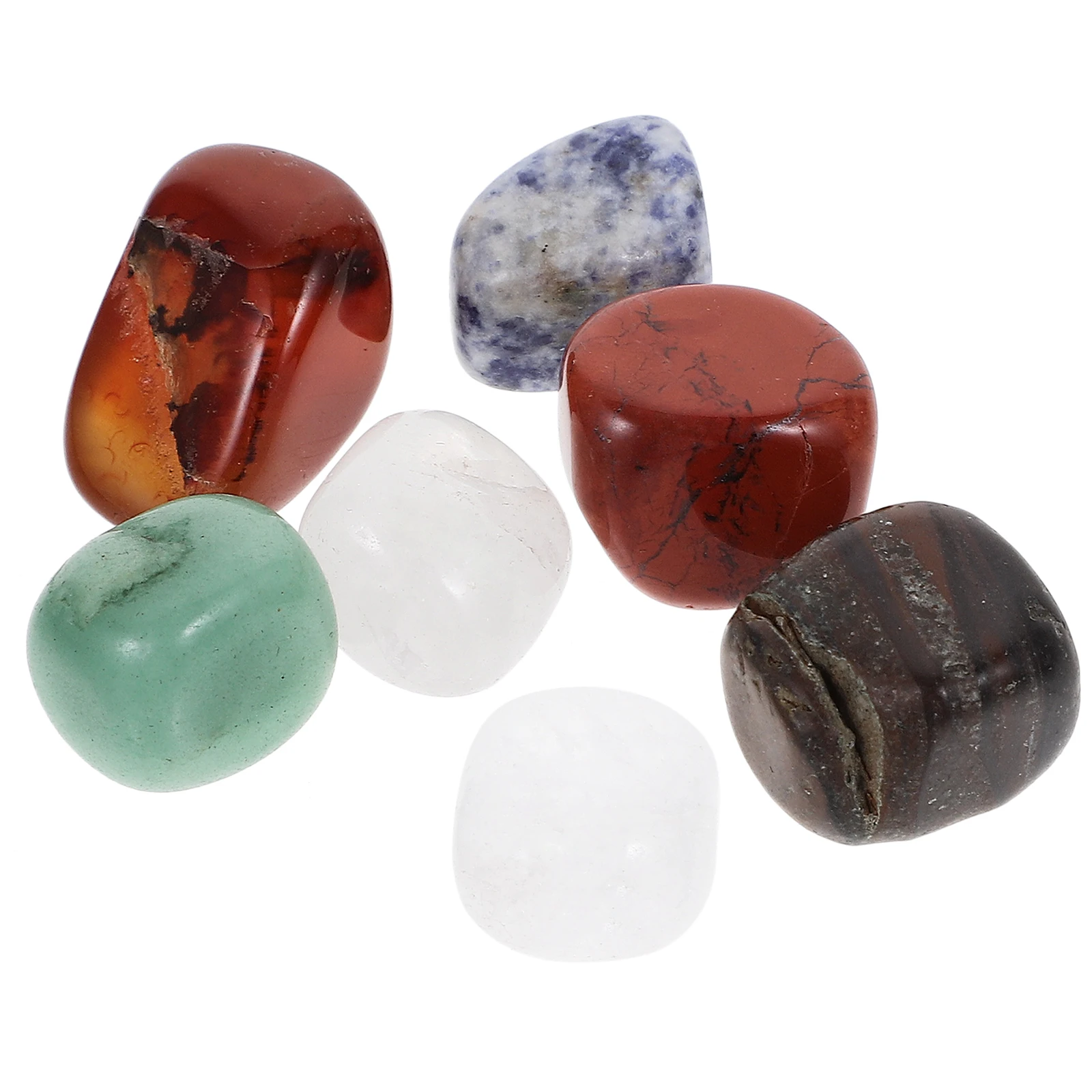 

7pc Natural Crystal Stone Yoga Set Irregular naments Chakra Colored Gems Landscape Decor Meditation Energy Stones Craft Home