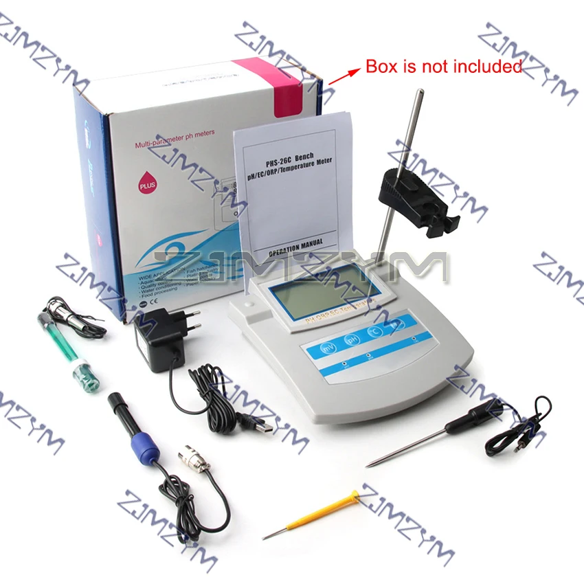 6 In 1 Water Quality Monitor PH ORP TDS EC CF Temperature Benchtop Tester Meter for Swimming Pool, Aquarium, Laboratory PHS-26C
