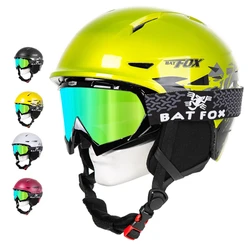 BATFOX-casco de esquí ultraligero Unisex, medio cubierto, antiimpacto, para adulto, hombre y mujer, seguridad para la nieve, Snowboard