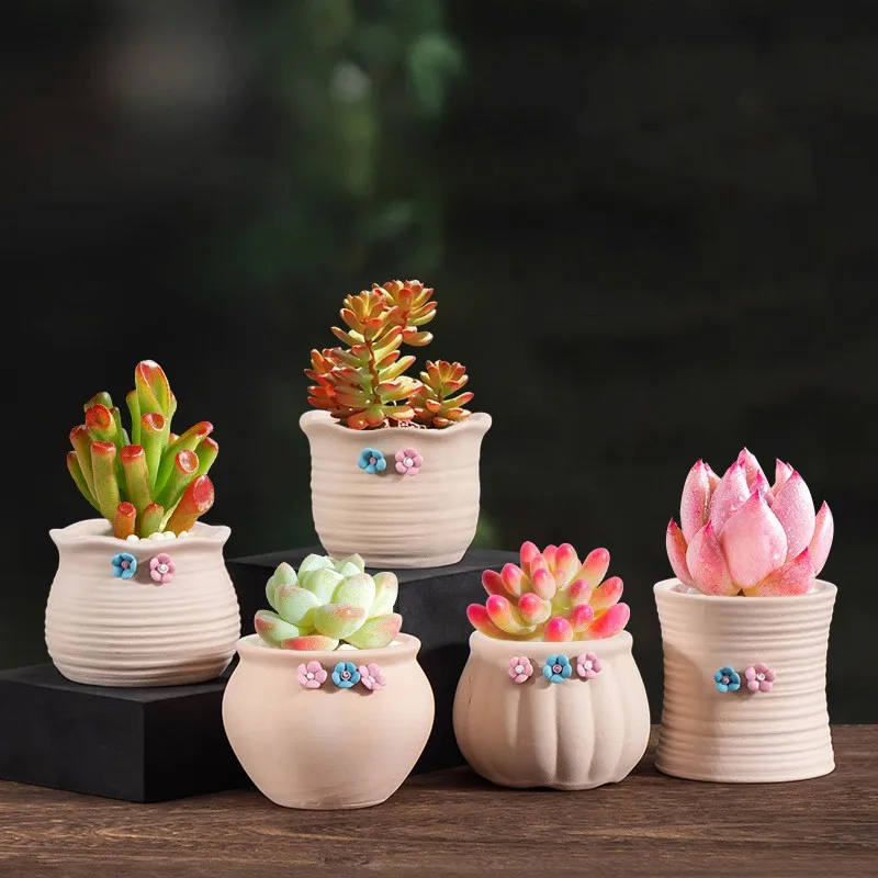 

Small Succulent Plant Pot,Mini Ceramic Flower Planter Pot, Cute Pots for Indoor Plants,Succulent Planters for Home