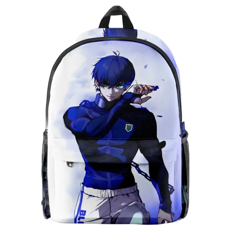 حقيبة ظهر بقفل أزرق مطبوعة ثلاثية الأبعاد SAE ISAGI REO BACHIRA NAGI حقيبة مدرسية أكسفورد بسحاب