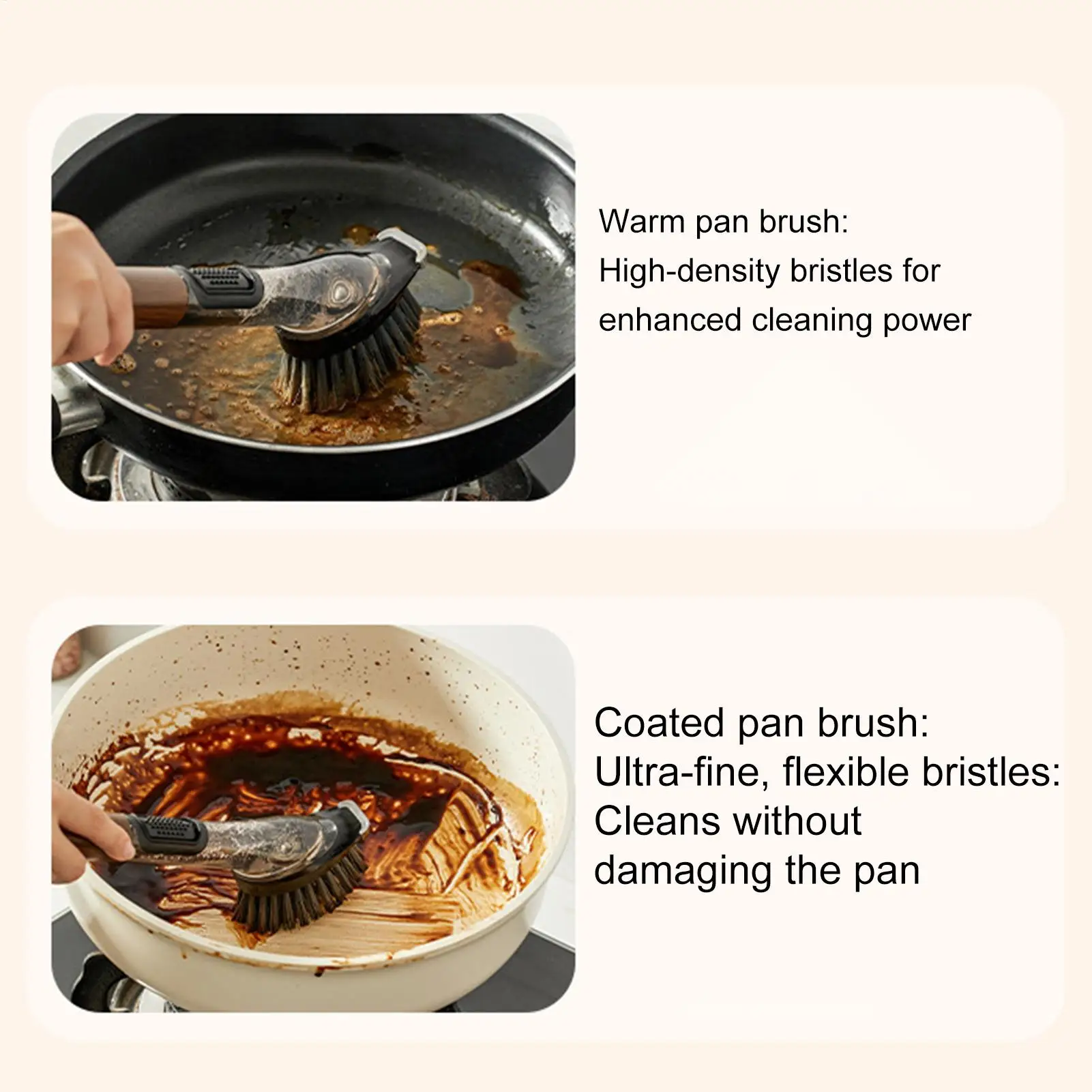 Dish Soap Brush Dispenser Kitchen Pan Scrubber Long Handle Soap Dispensing Dish Brush For Cookware Oven Stove Sink Tableware