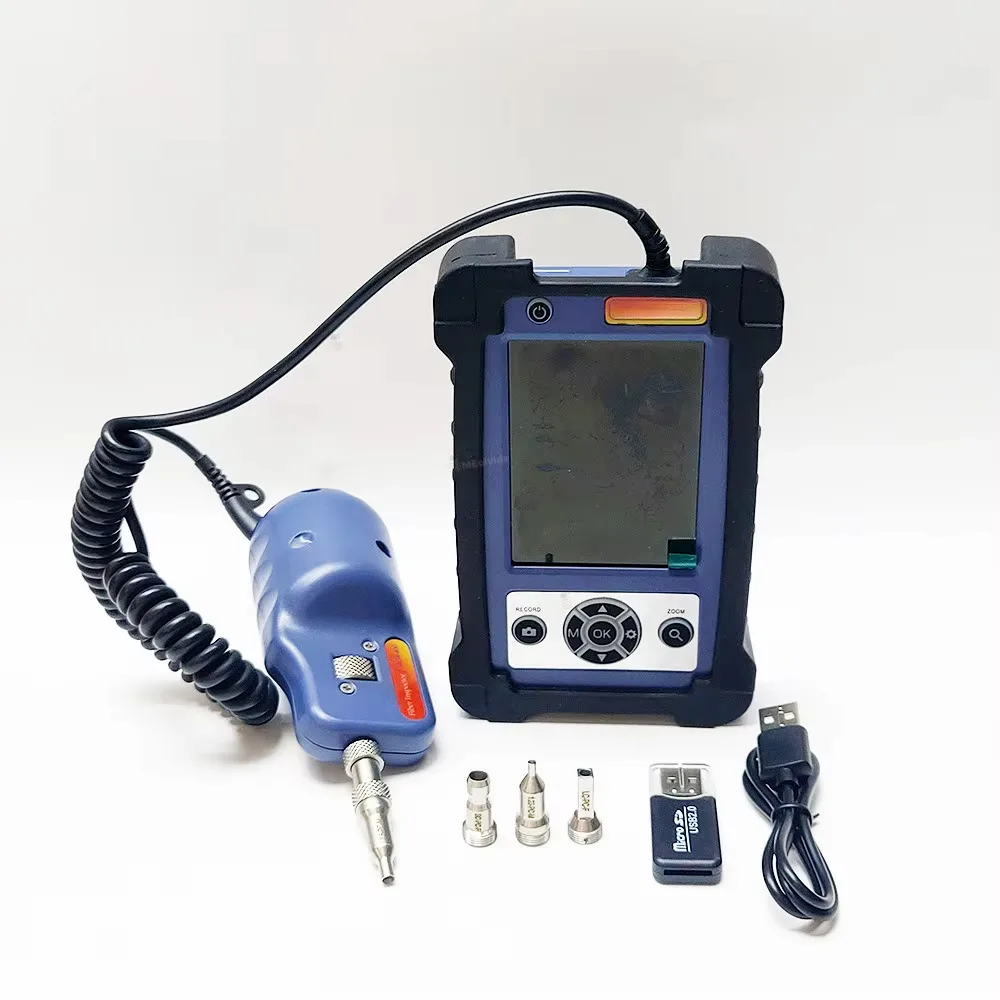 AUA-400 Optic Inspection Microscope Probe Fiber Inspector With LCD ,Monitor Support UPC/APC Adapter, 3.5 