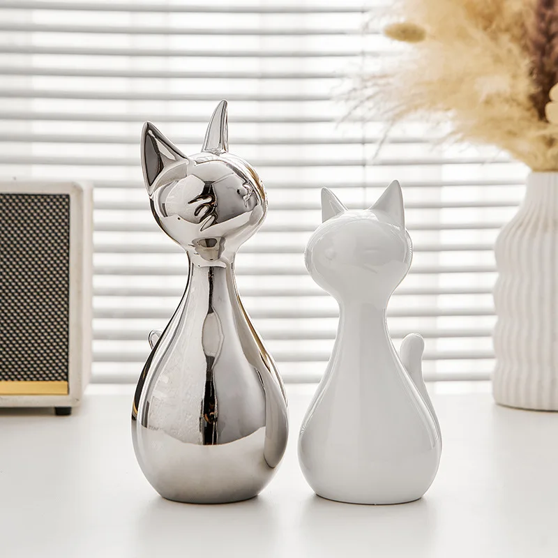 

Ceramic cat home accessories simple high-end living room TV cabinet decoration wedding gift craft creative ornaments