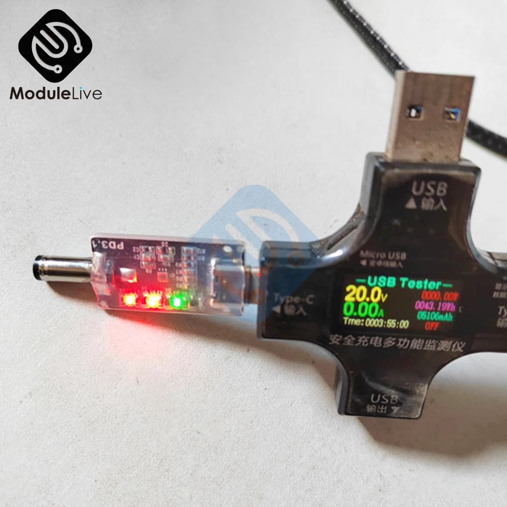 PD3.1 Decoy QC Fast Charging Type-C USB-C PD2.0 3.0 to DC USB Decoy Fast Charge Trigger Poll Detector Power Supply Aging Test Mo