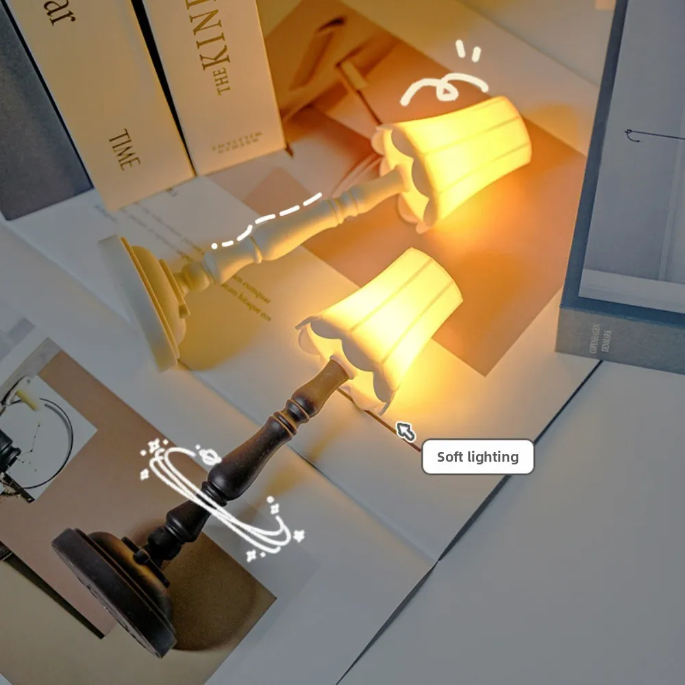 ضوء ليلي LED عتيق - مصباح طاولة على الطراز الأوروبي لغرفة النوم بجانب السرير هدية تمثال ديكور محيطة إبداعية #2