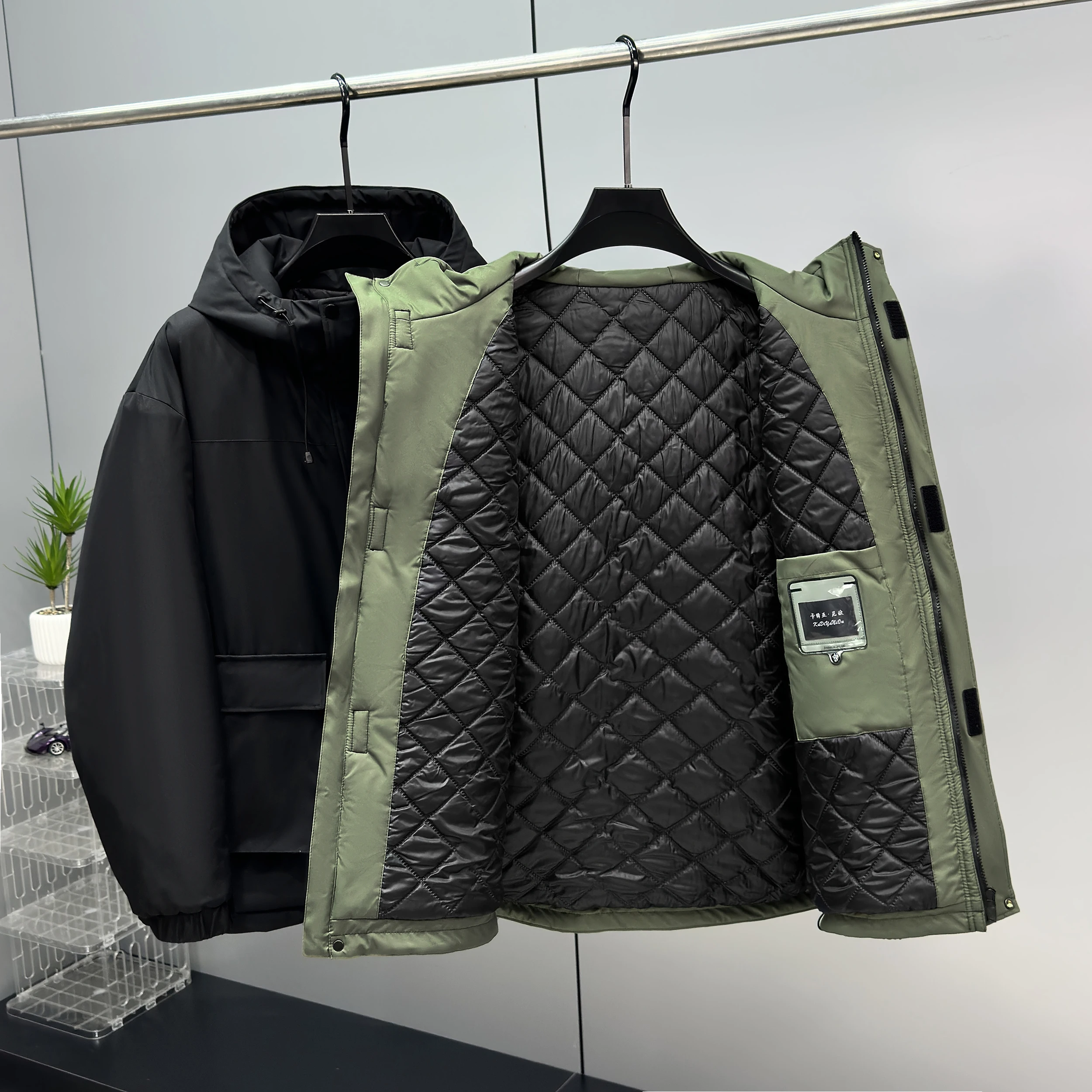 Large men's thin jacket autumn winter windproof warm jacket men's autumn large size 11xl