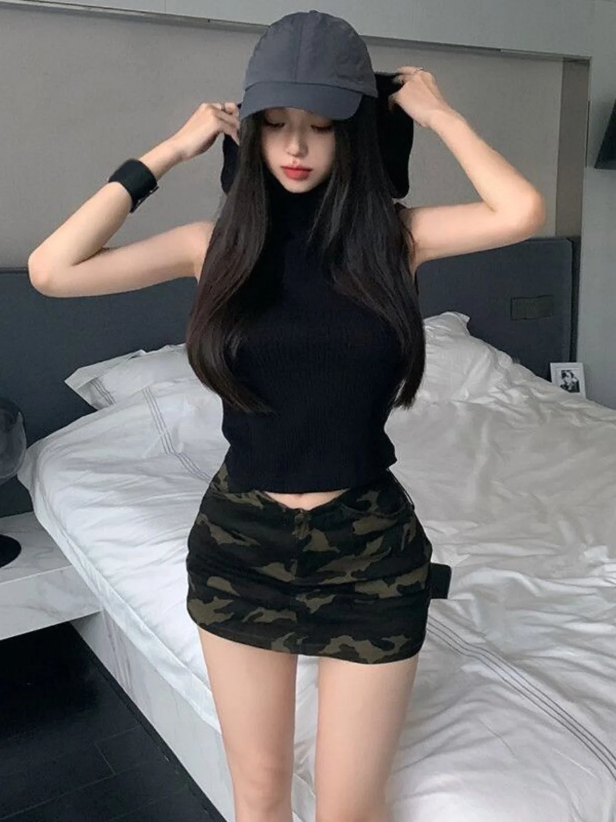 

High Waist Camouflage Denim Skirt Women's Summer Small Size Sexy Girl Workwear Retro ort Skirts Trendy A-Line Skirt