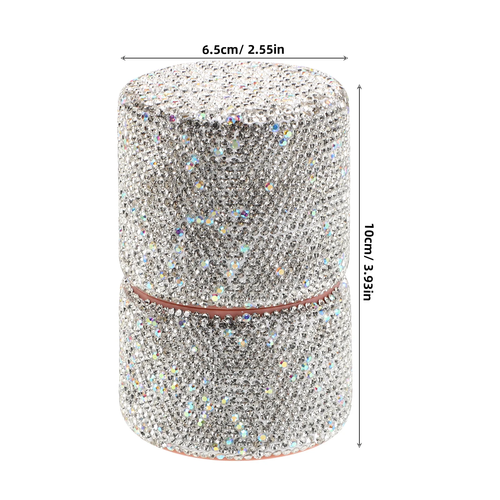 1 Juego de brochas de maquillaje de lujo con diamantes de imitación, organizador de viaje compacto, estuche a prueba de polvo para base en polvo, sombra de ojos, mezcla de contorno