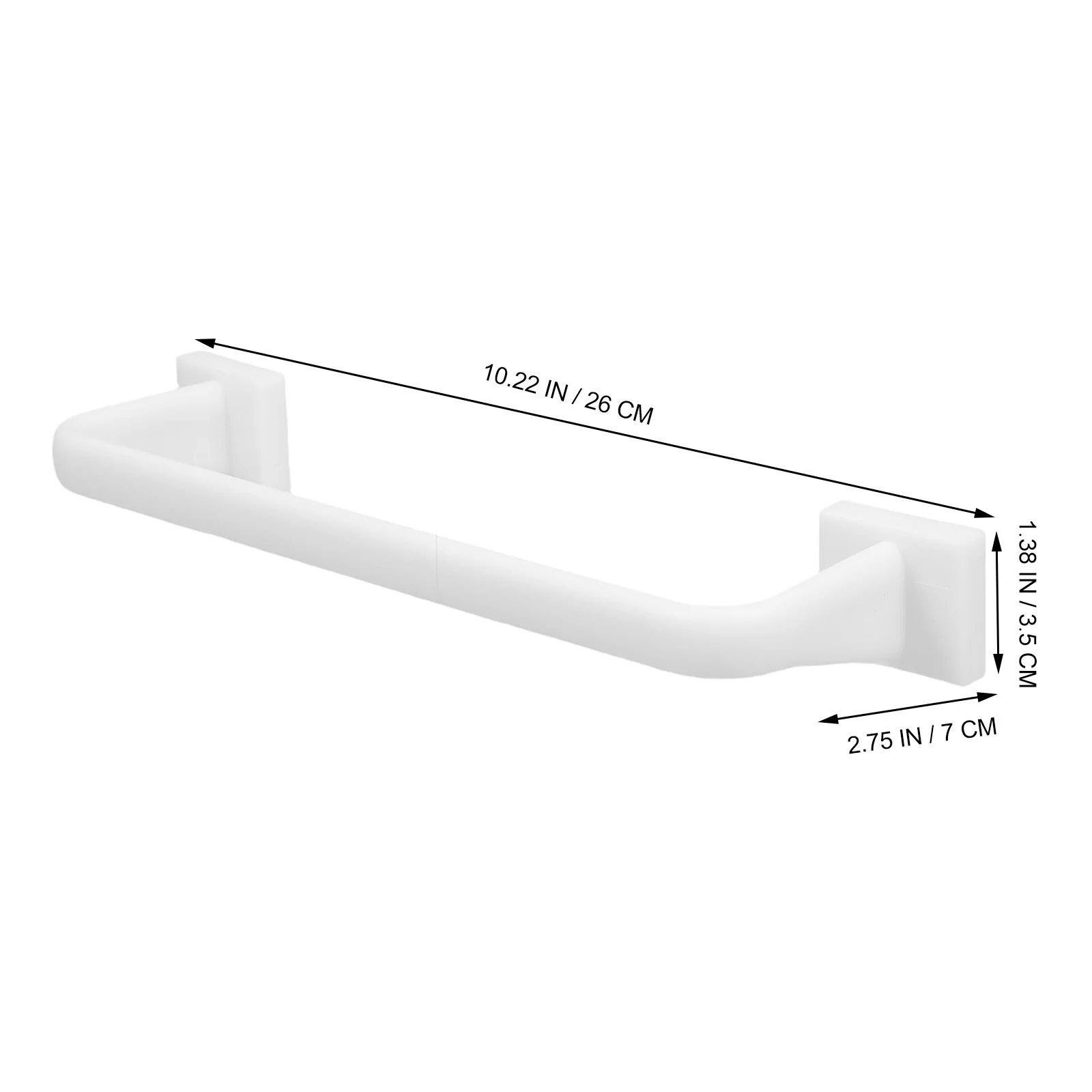 2pcs Towel Adhesive Waterproof Space-Saving No Drill Mount For Bathroom Kitchen Storage Rack Kitchen Storage Organizer White