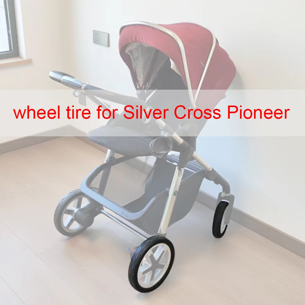 Custom Tire For Silver Cross Pioneer 2015~2019 Buggy Front Or Rear Wheel PU Tubeless All Terrain Baby Stroller Accessories