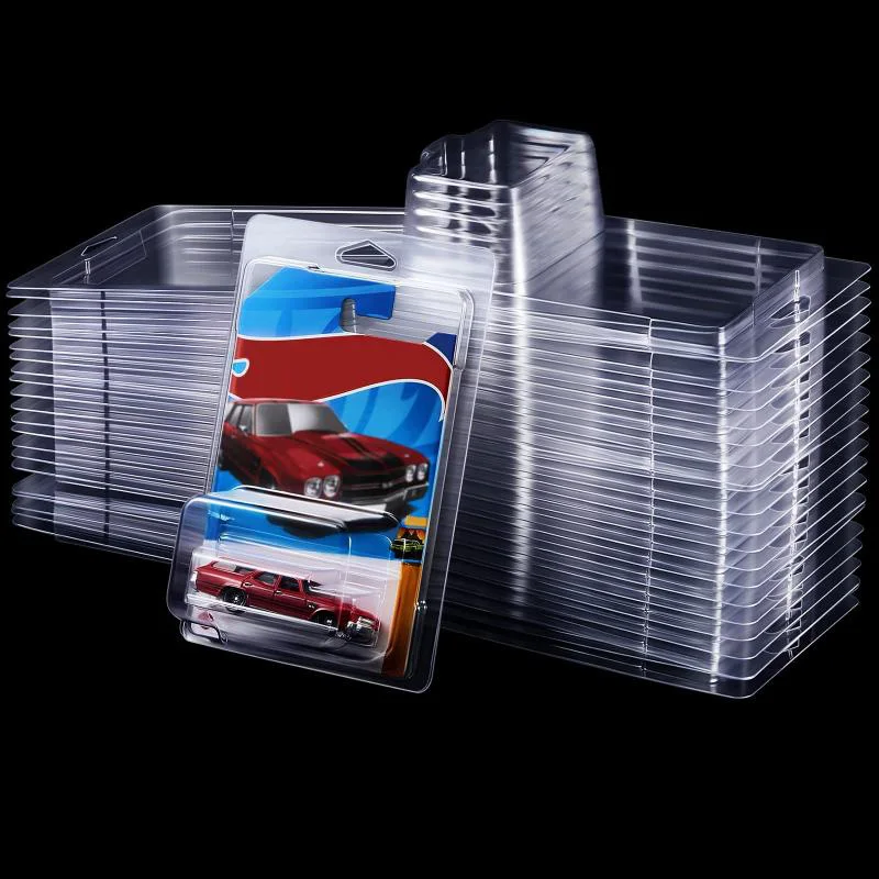 5/10PCS Car Toy Transparent Display Case Hotwheels Protective Shell Boulevard Team Transport Model Card Board Collect Boys Gift